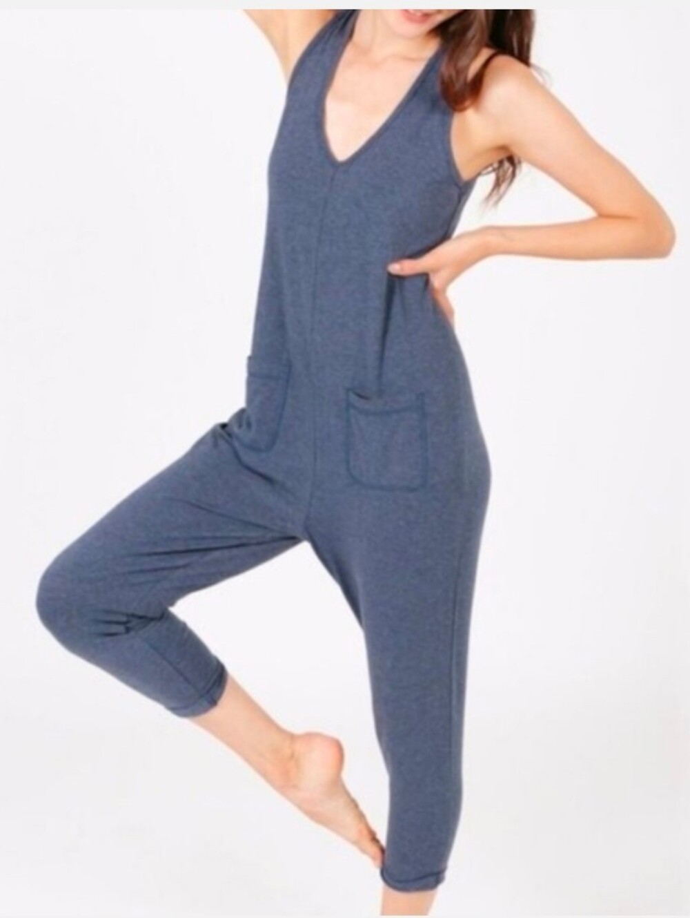 Saturday Romper- In Heather Blue, Size 2XL